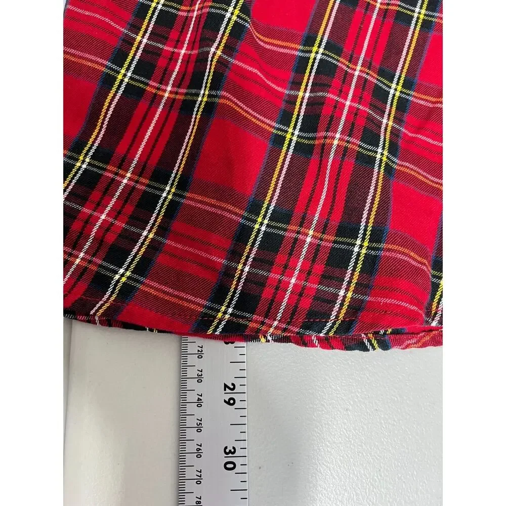 Hot Topic Plaid O-Ring Skirtall Overall Dress Womens Small Pockets Red Black - Picture 11 of 13